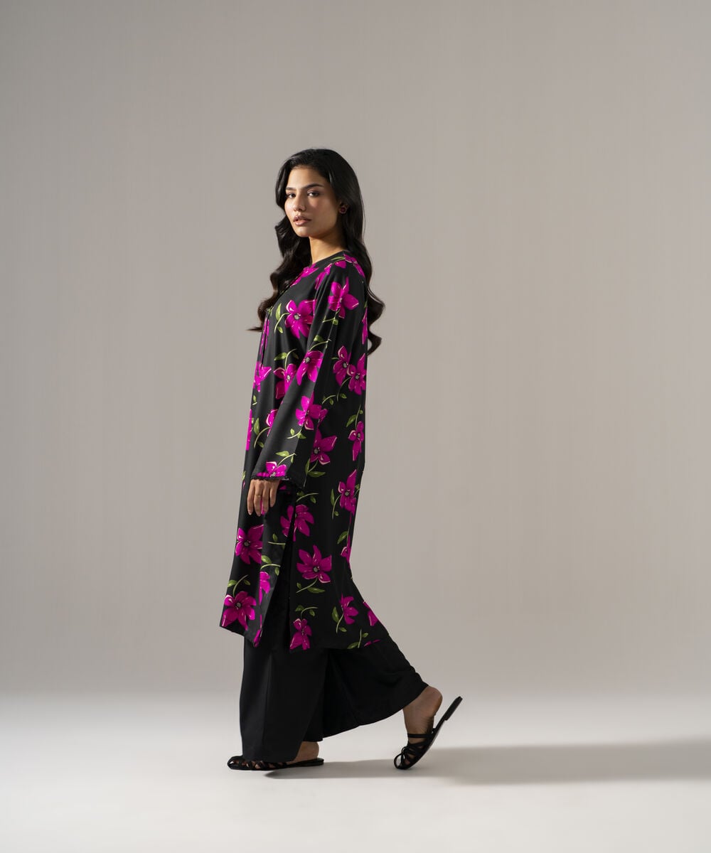 Women's RTW Viscose Marina Printed Black 2 Piece Suit