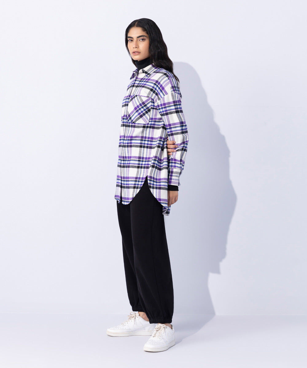 Woman - Purple Flannel Shirt