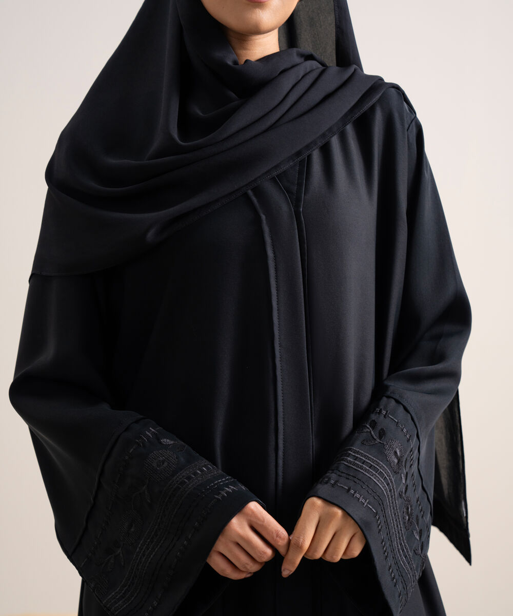 Women's Black Regular Abbaya Set