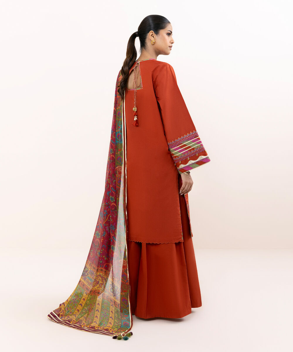 Women's Unstitched Cross Hatch Dyed Three Piece Suit