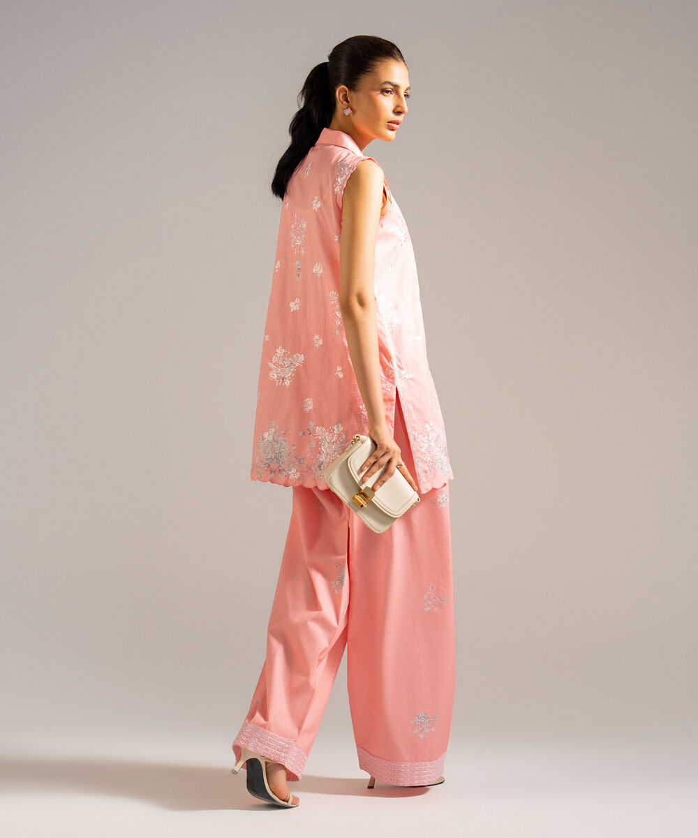 Women's RTW Lawn Embroidered Pink 2 Piece Suit