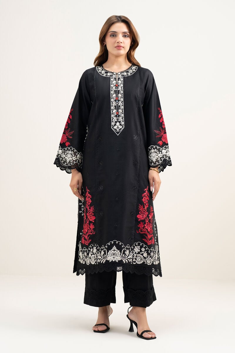 2 Piece - Emboidered Silk Suit