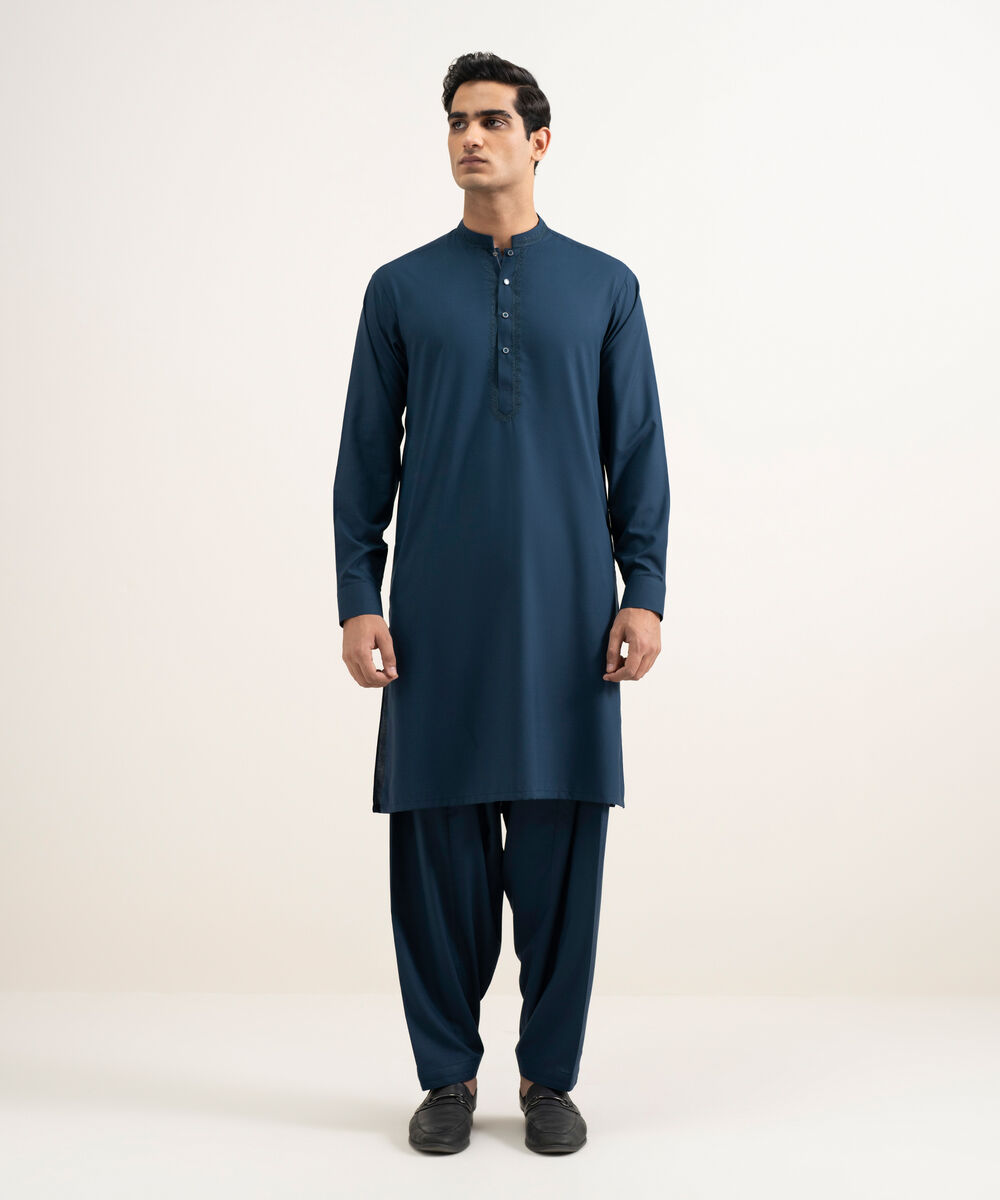 Men's Stitched Blue Kameez Shalwar