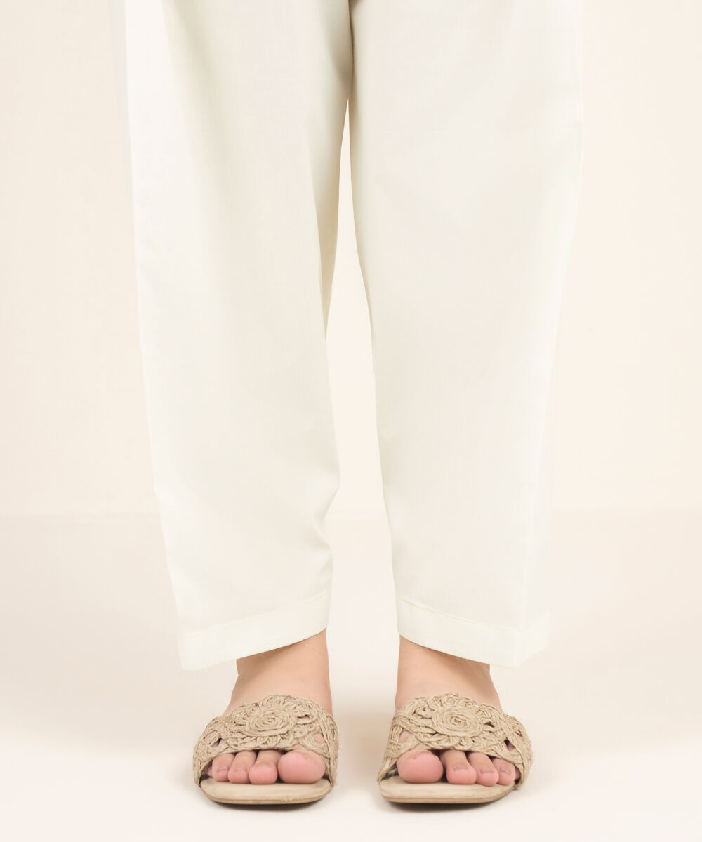 Women's RTW Cambric Solid Mint Green Shalwar