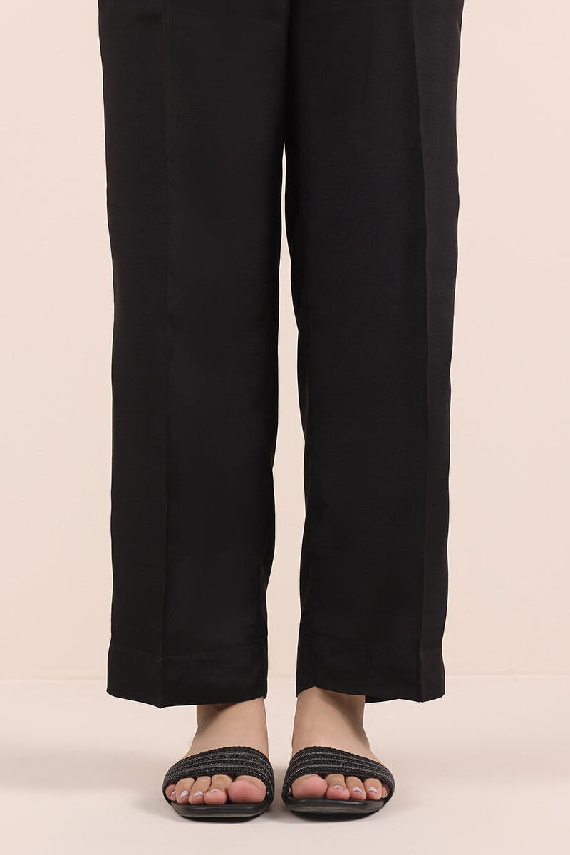 Raw Silk Straight Pants