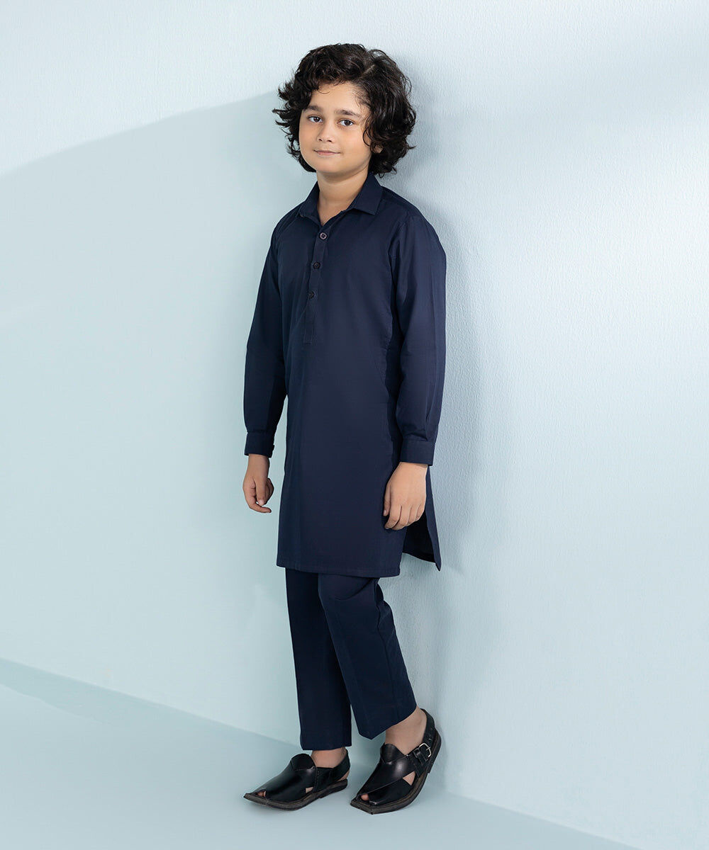 Boys 2 Piece Cambric Suit in Blue