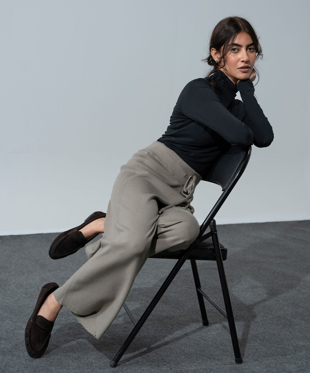 Women's Western Wear Sage Green Pull-On Knit Culottes