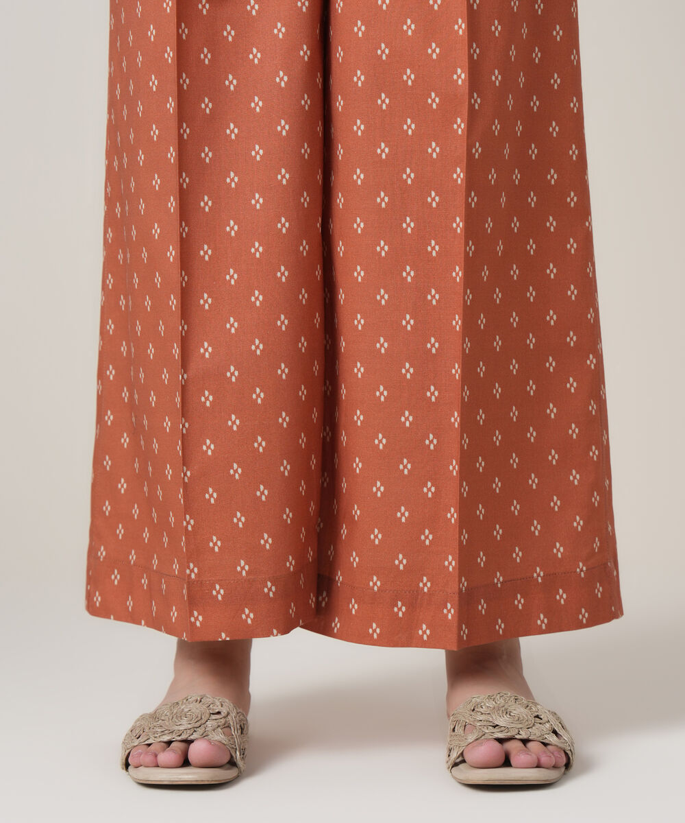 Women's RTW Cambric Rust Printed Trousers