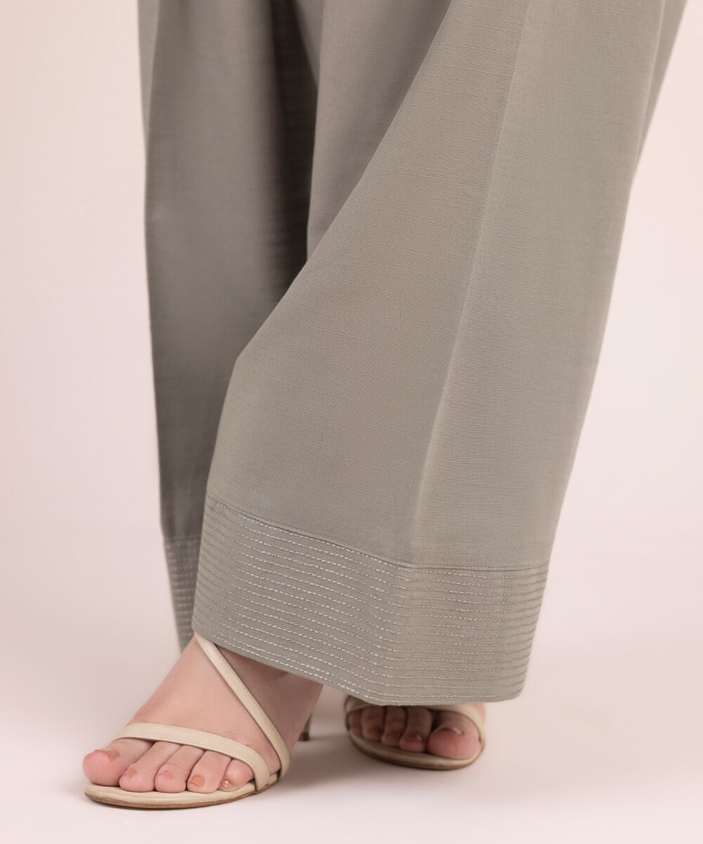 Women's RTW Khaddar Embroidered Grey Farshi Shalwar