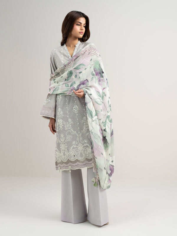 3 Piece - Embroidered Jacquard Suit