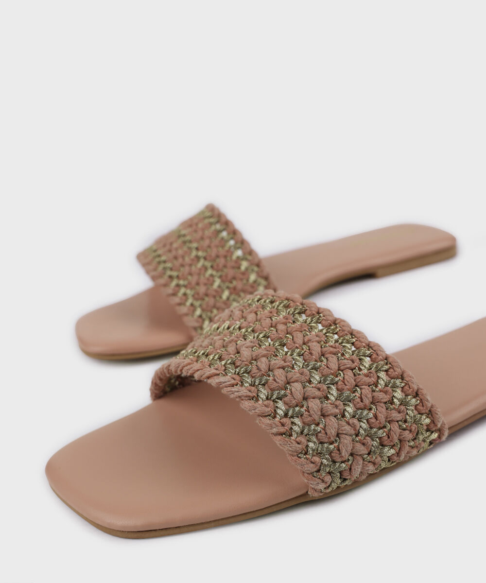 Woman - Pink Pink Weaved Flats