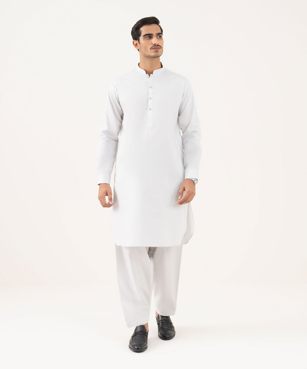 Men's 100% Cotton Plain Grey Kurta Shalwar