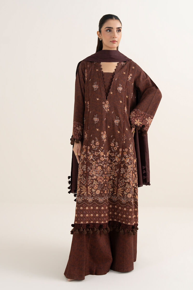 3 Piece - Embroidered Twill Suit