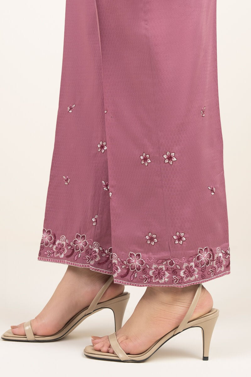 Embroidered Dobby Straight Pants