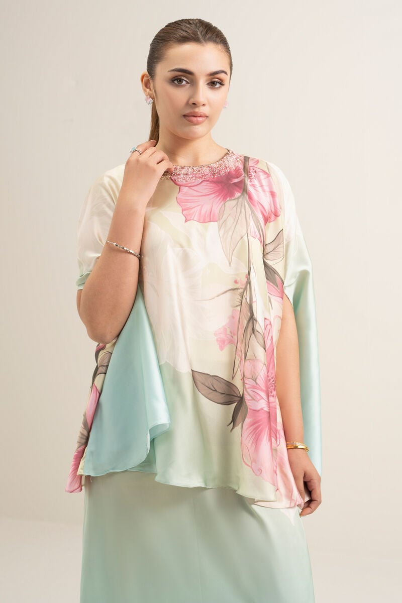 2 Piece - Printed Silk Suit