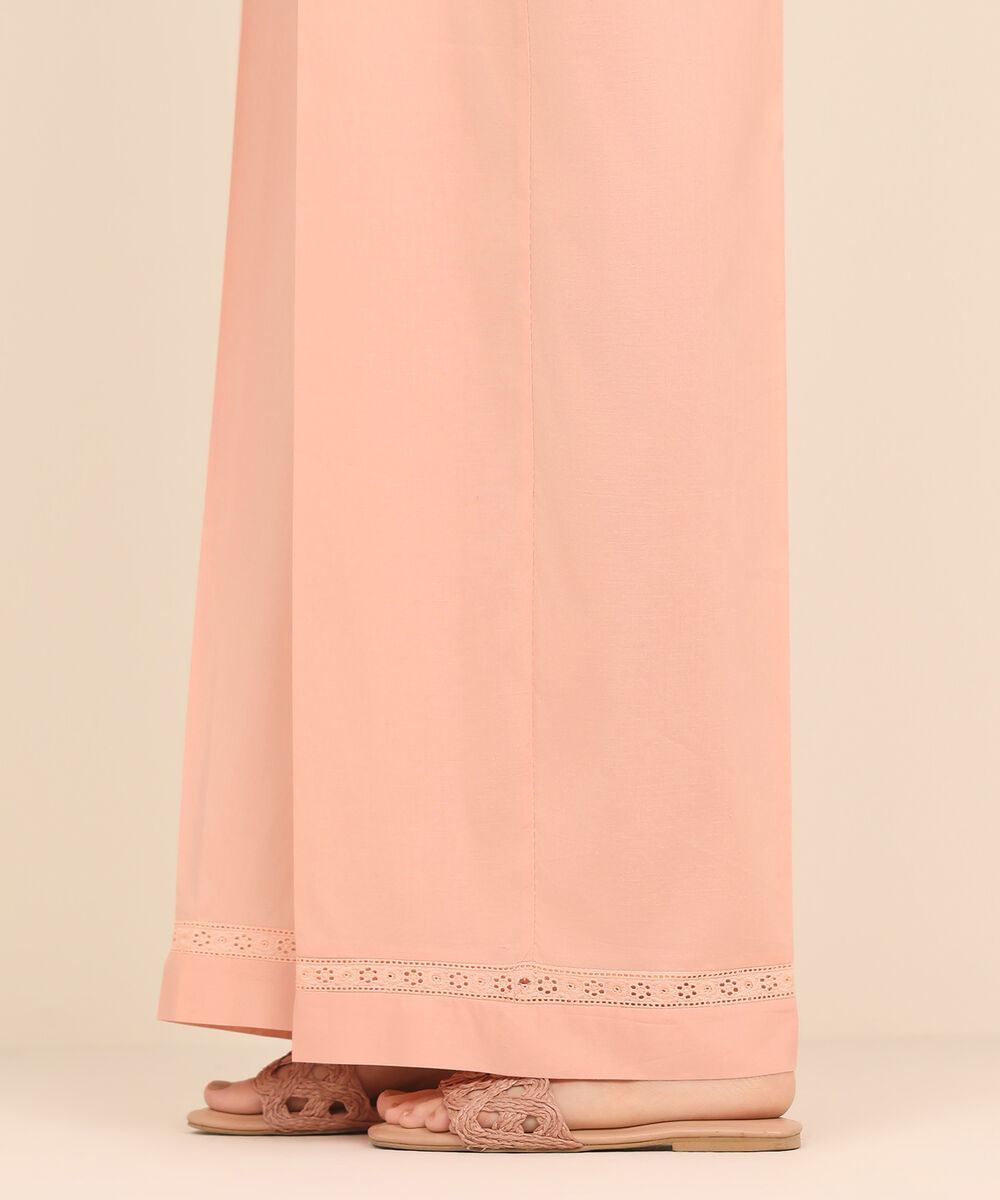 Women's RTW Cambric Pink Solid Culottes
