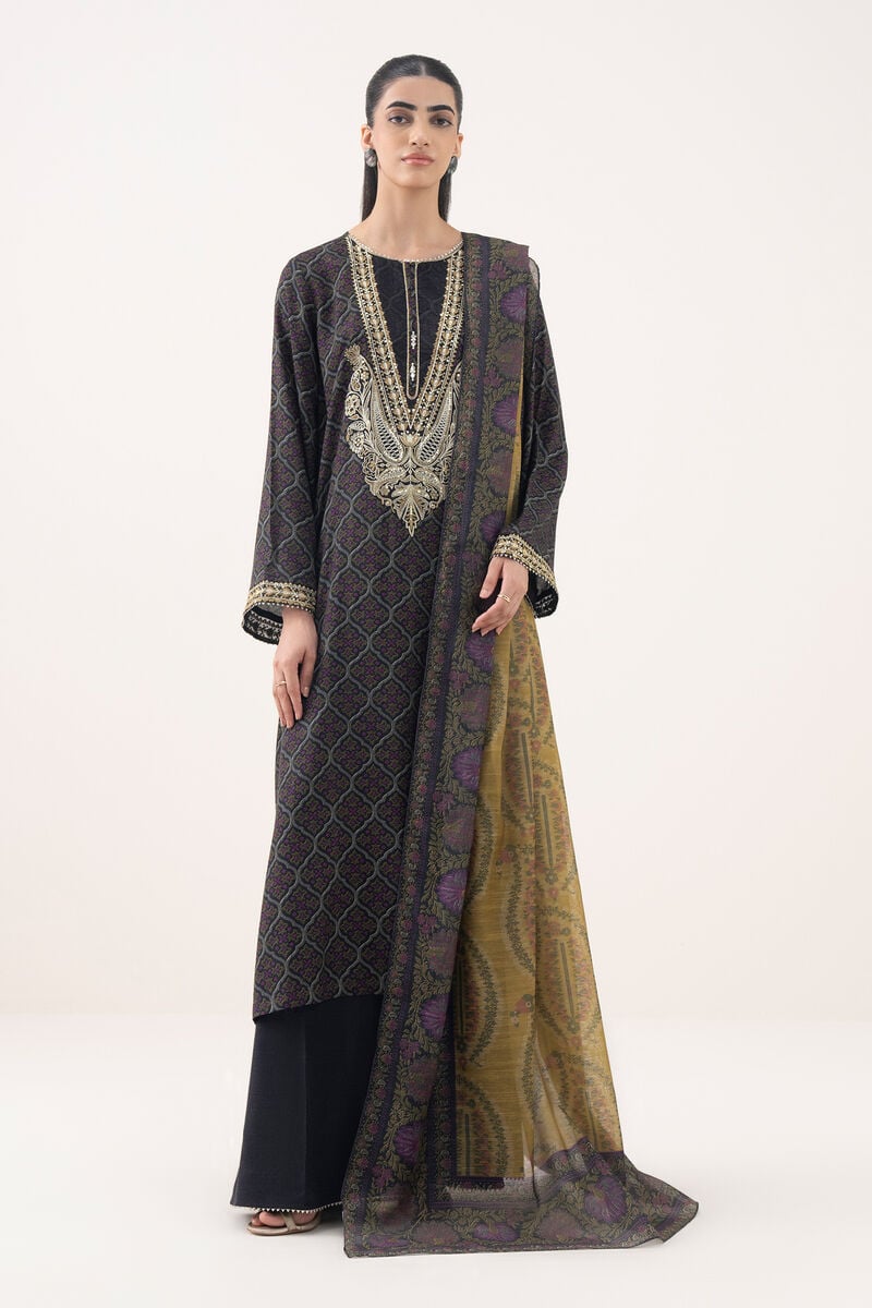 3 Piece - Embroidered Viscose Suit