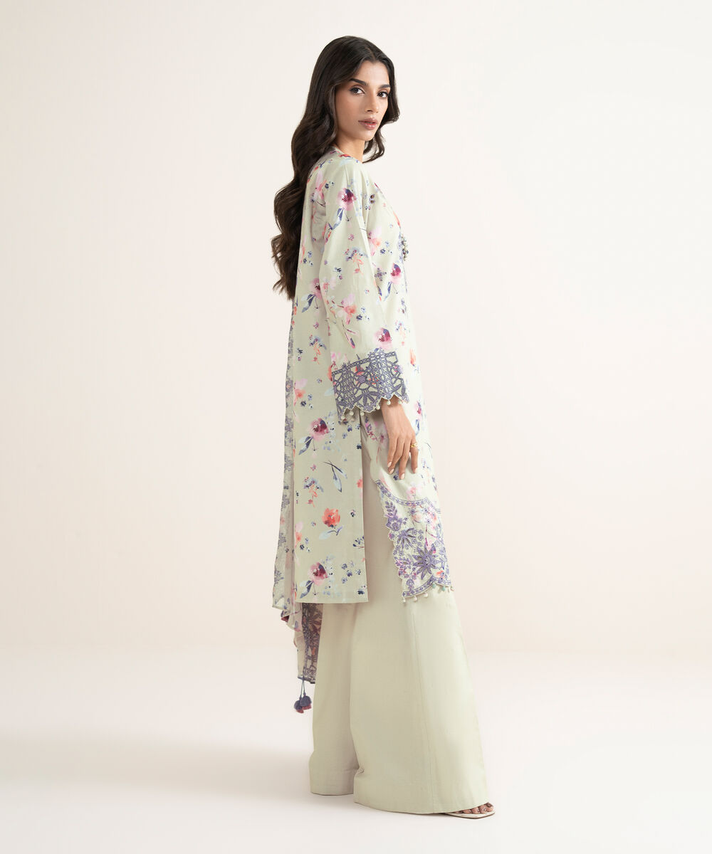 Women's Unstitched Lawn Embroidered Multi 3 Piece Suit