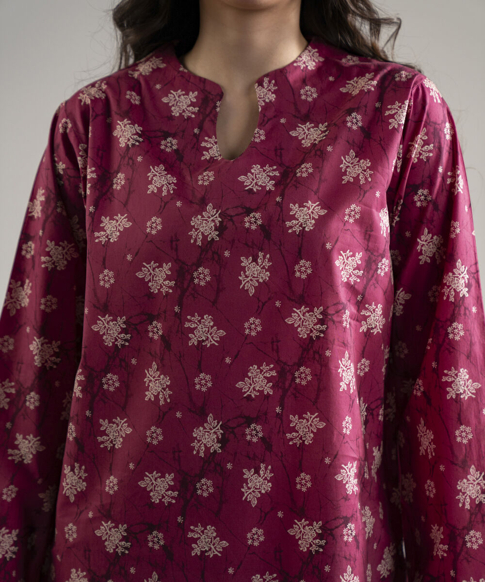 Women's RTW Lawn Printed Pink 2 Piece Suit