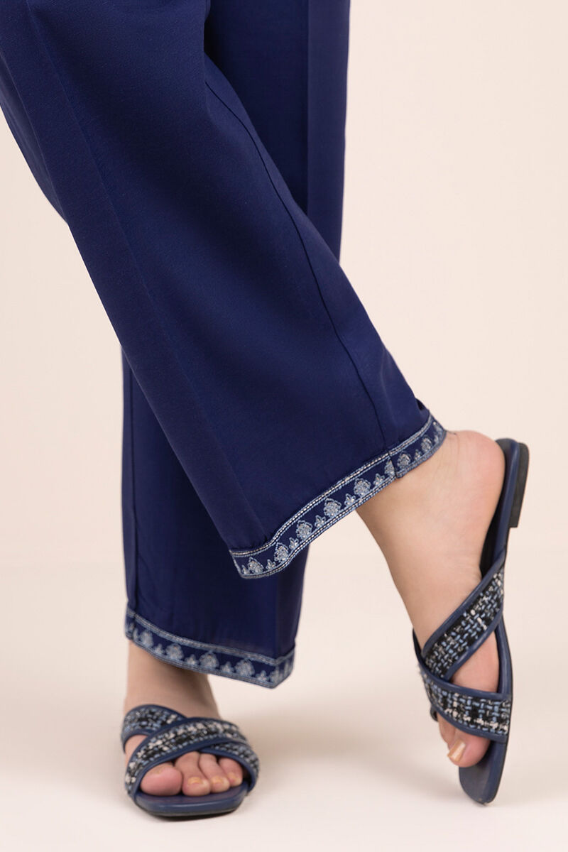 Embroidered Cambric Straight Pants