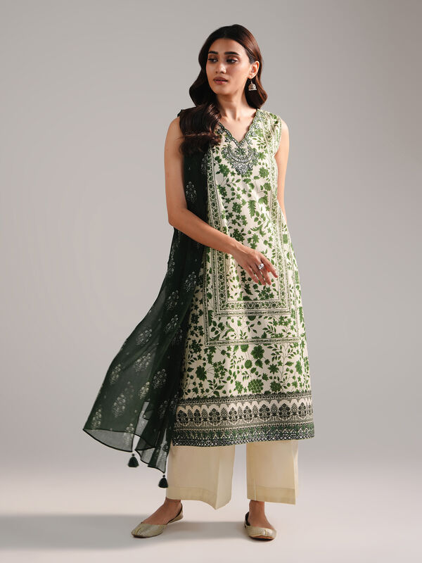 3 Piece - Embroidered Cambric Suit