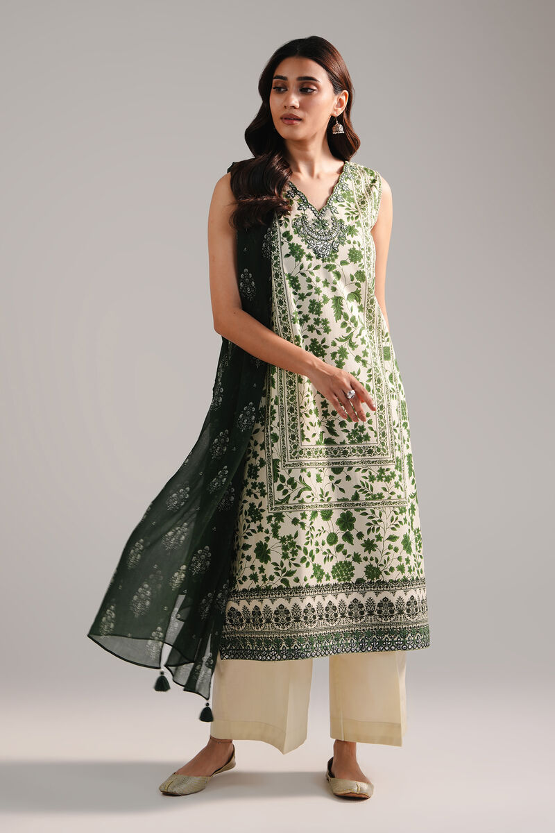 3 Piece - Embroidered Cambric Suit