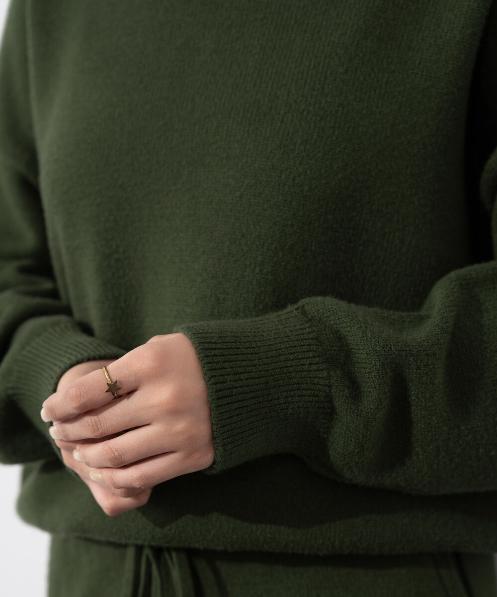 Women's Western Wear Olive Green Soft Touch Knit Sweater