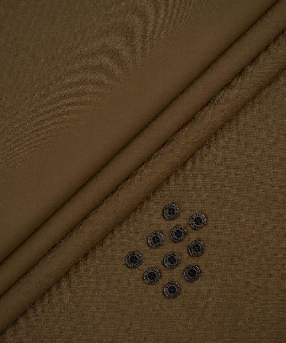 Men's Unstitched Medium Brown Two Piece Premium Wash & Wear Suit