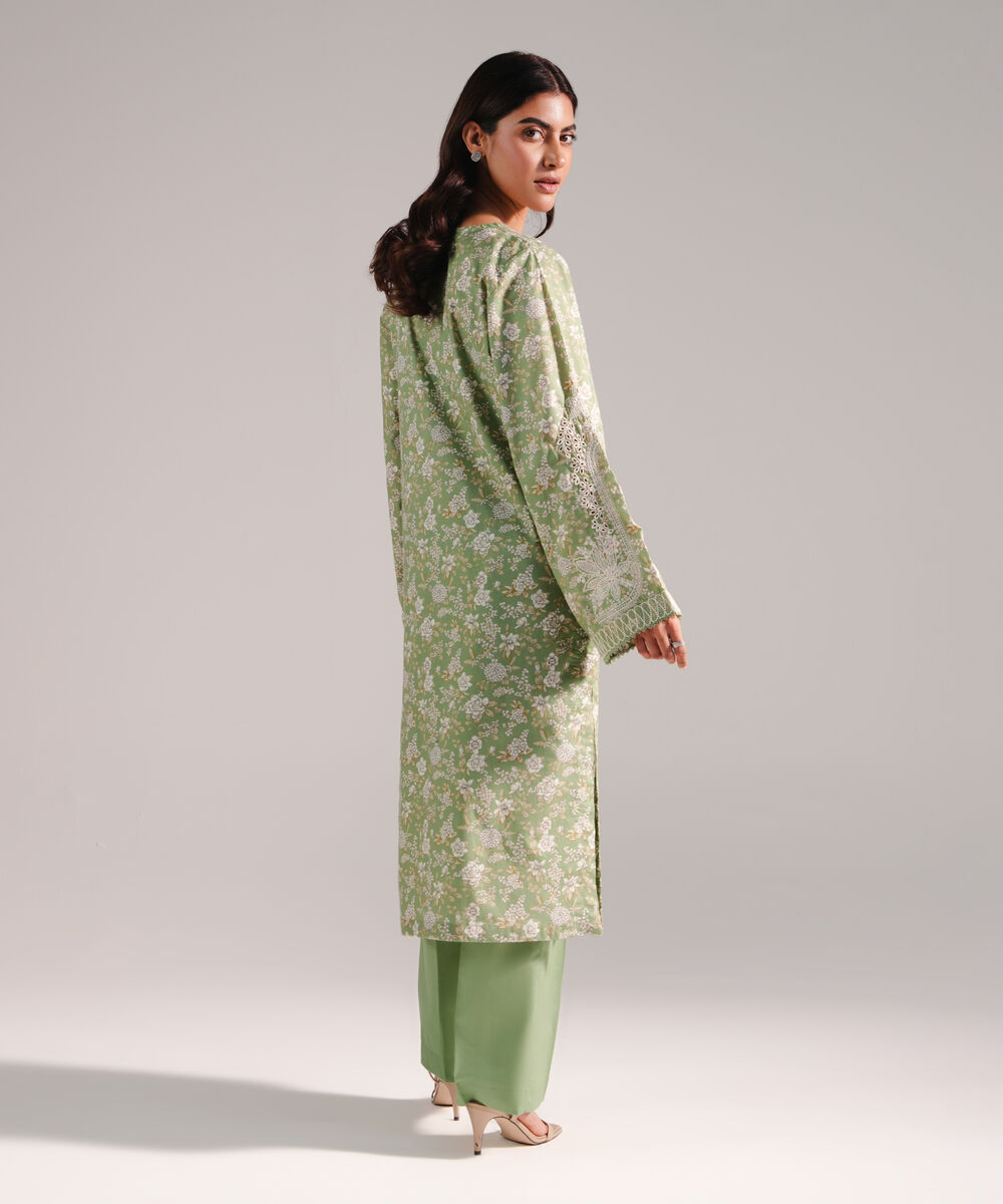 Women's RTW Lawn Embroidered Green 2 Piece Suit
