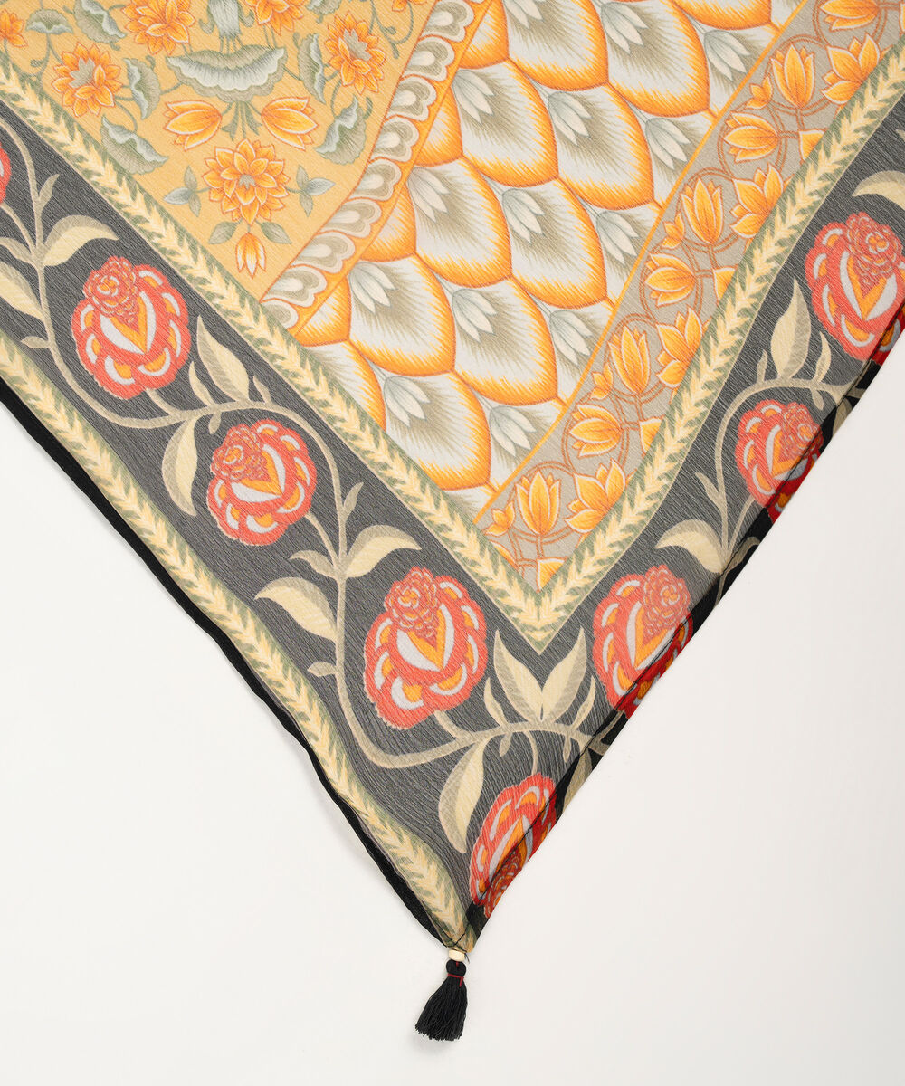 Blended Chiffon Printed Black Dupatta