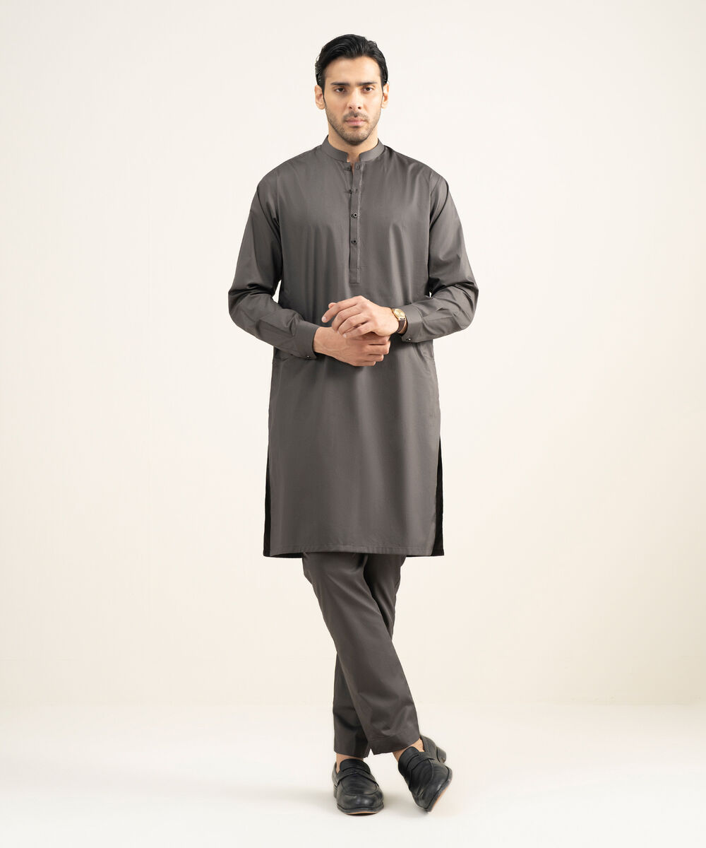 Men's Stitched Premium Cotton Dark Mauve Suit