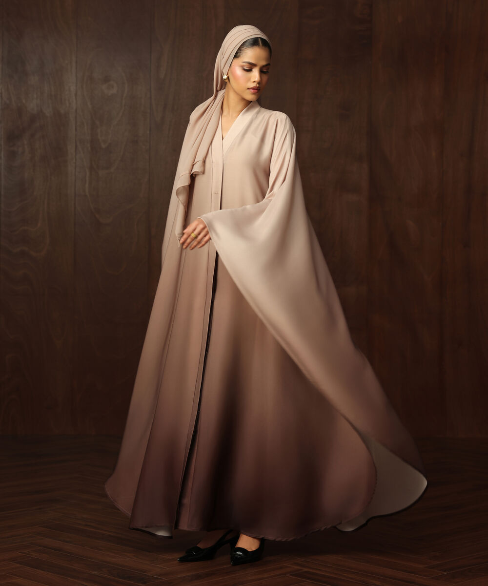 Women's Multi Gradient Kaftan Abaya Set.