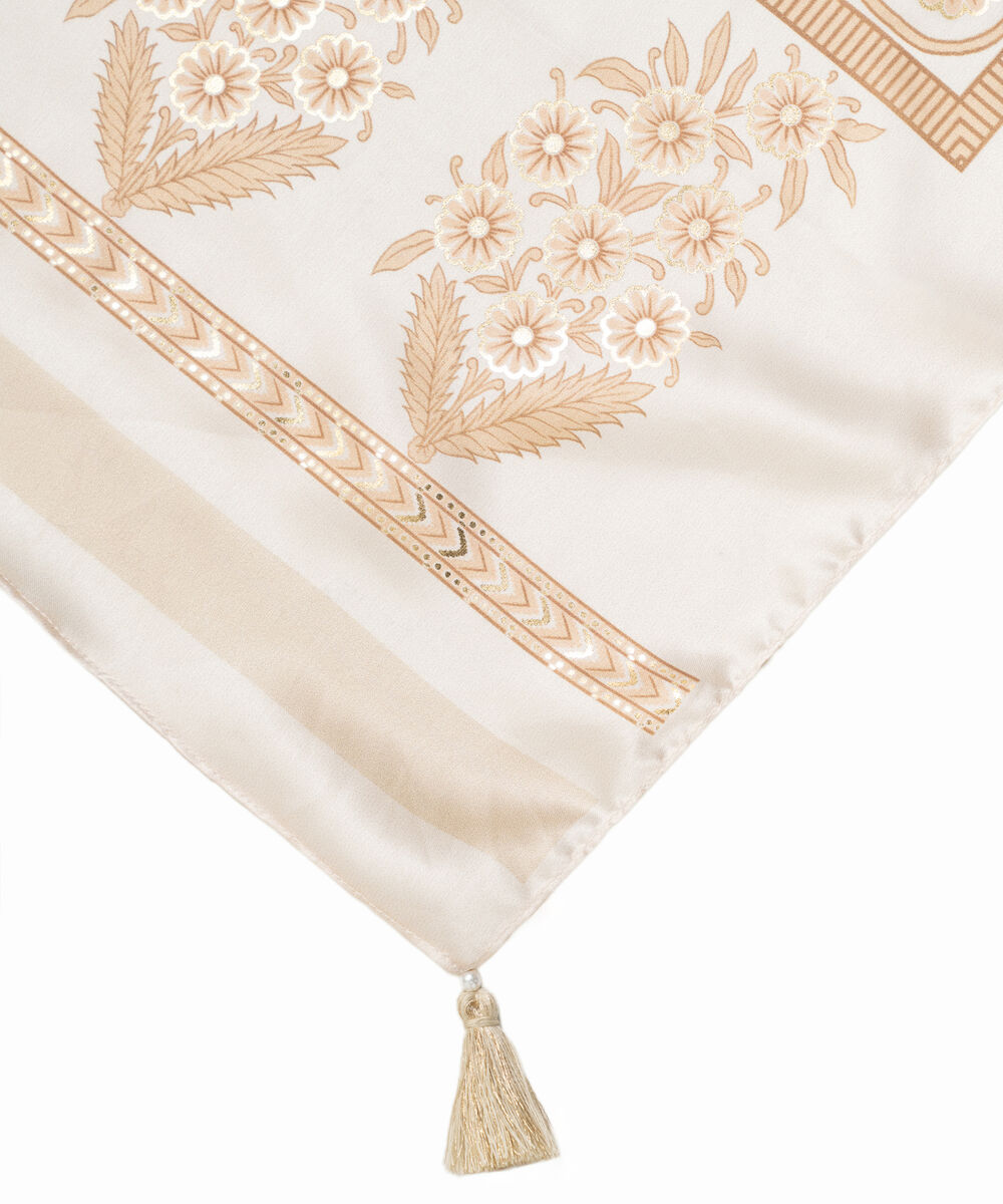 Foil Silk Printed Yellow Dupatta