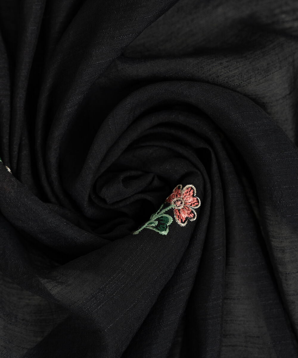 Women's RTW Manaar Embroidered Black Dupatta