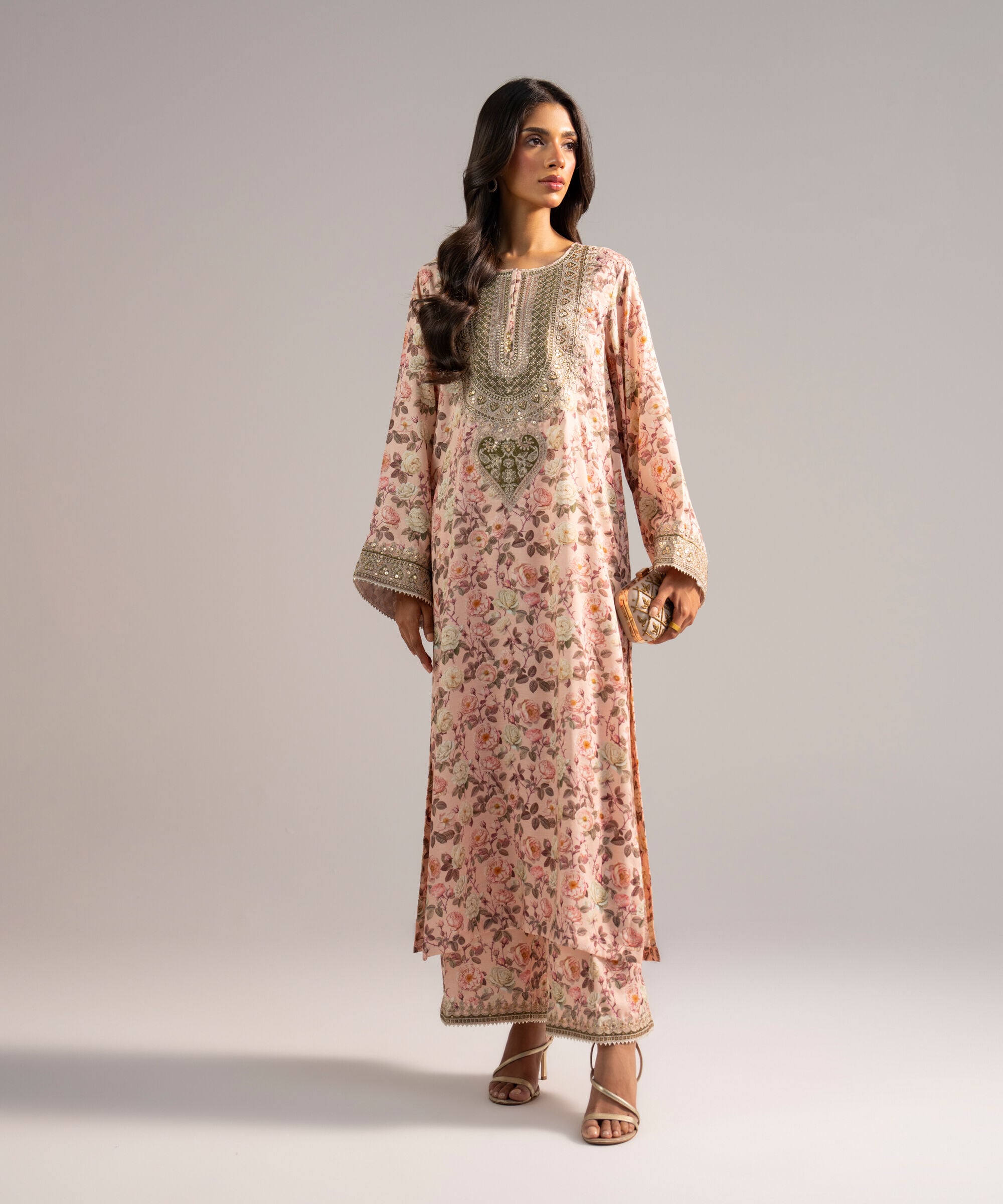 Sapphire - 2 Piece - Embroidered Raw Silk Suit