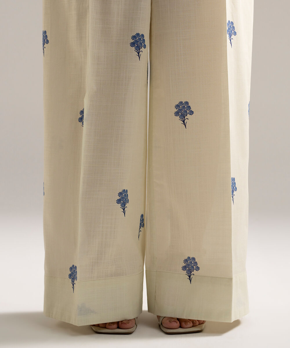 Women's RTW Cross Hatch Printed Off White Culottes