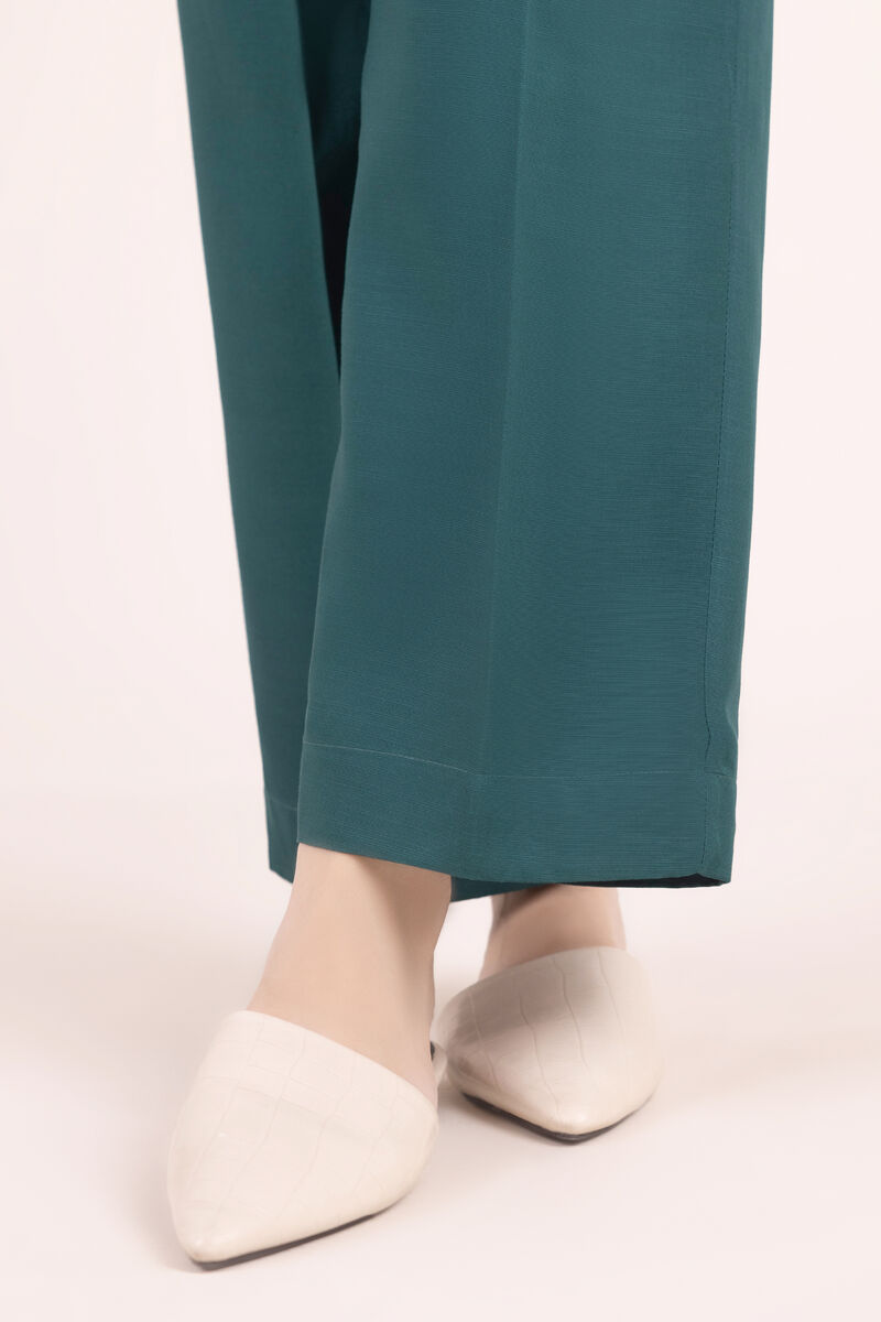Textured Viscose Straight Pants