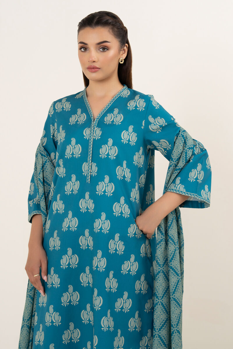 3 Piece - Printed Cotton Suit