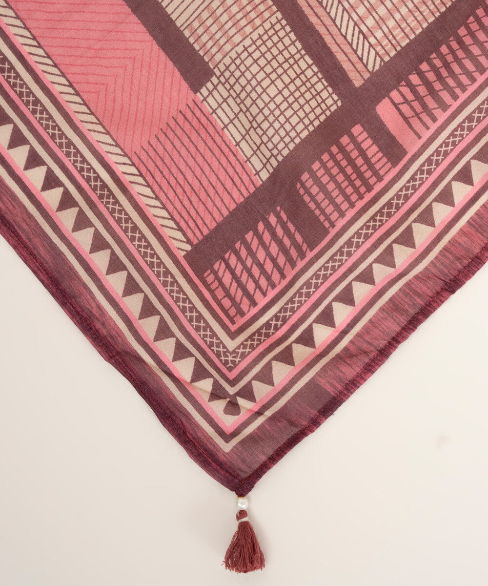 Lawn Pink Printed Dupatta