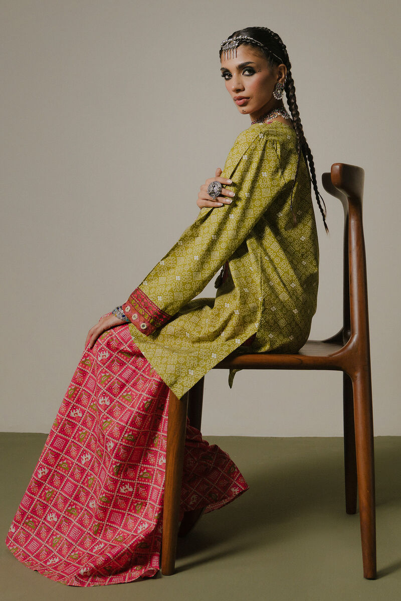 Printed Cambric Gharara