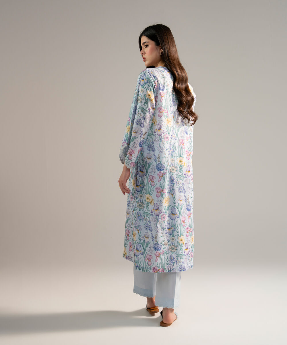Women's RTW Lawn Printed Blue 2 Piece Suit