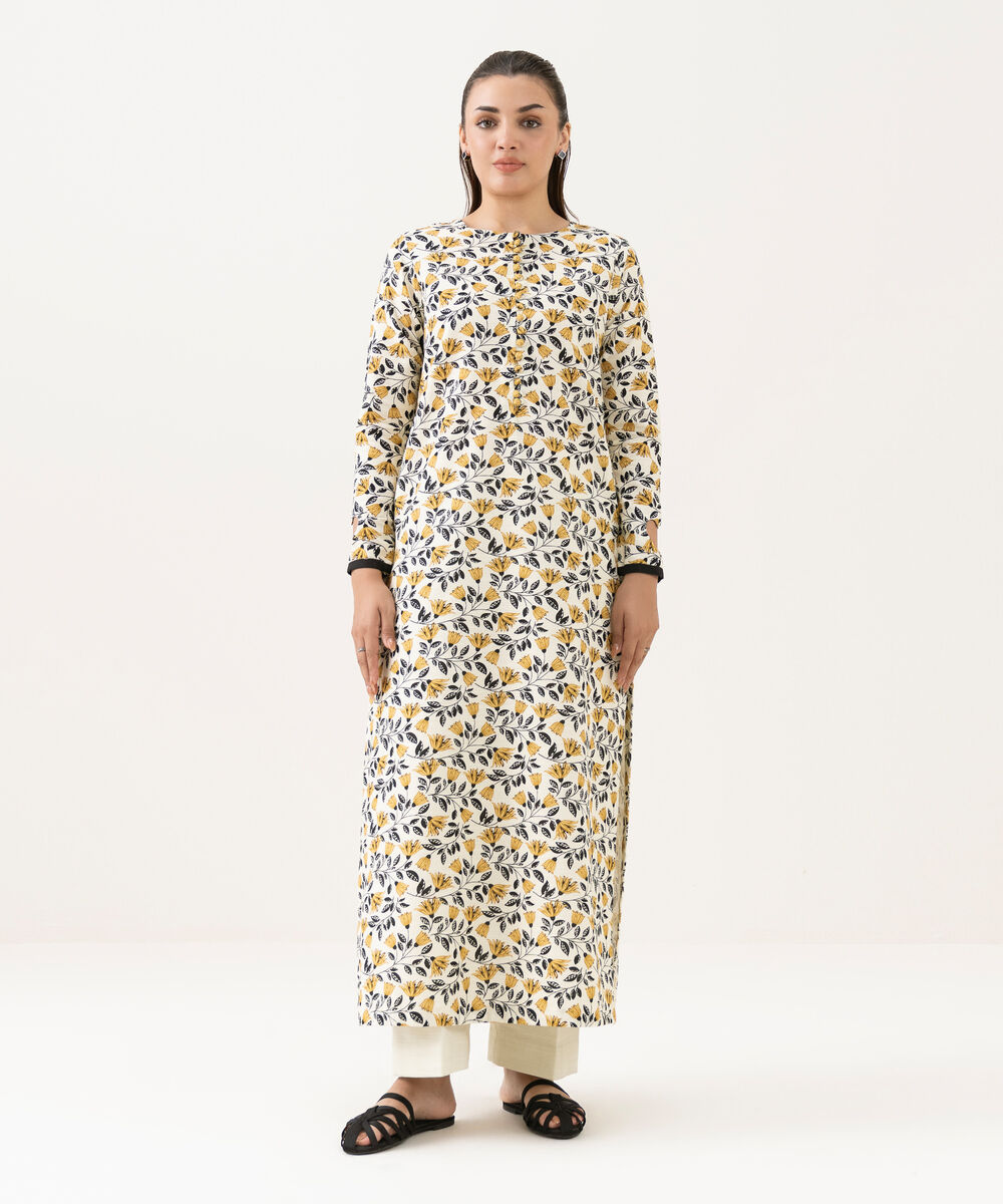 Women's Unstitched Khaddar Printed Multi Shirt