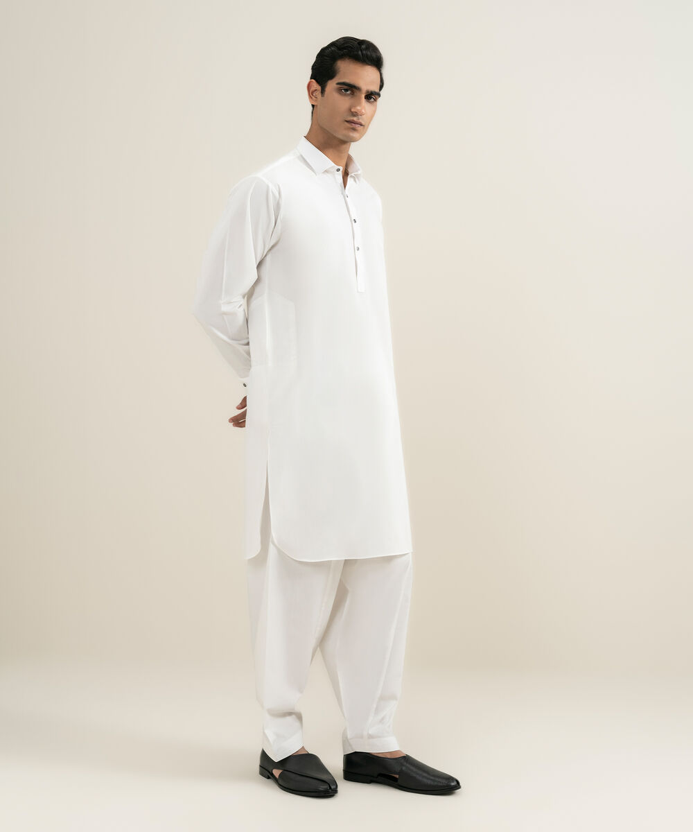 Men's off white 100% Cotton Kameez Shalwar