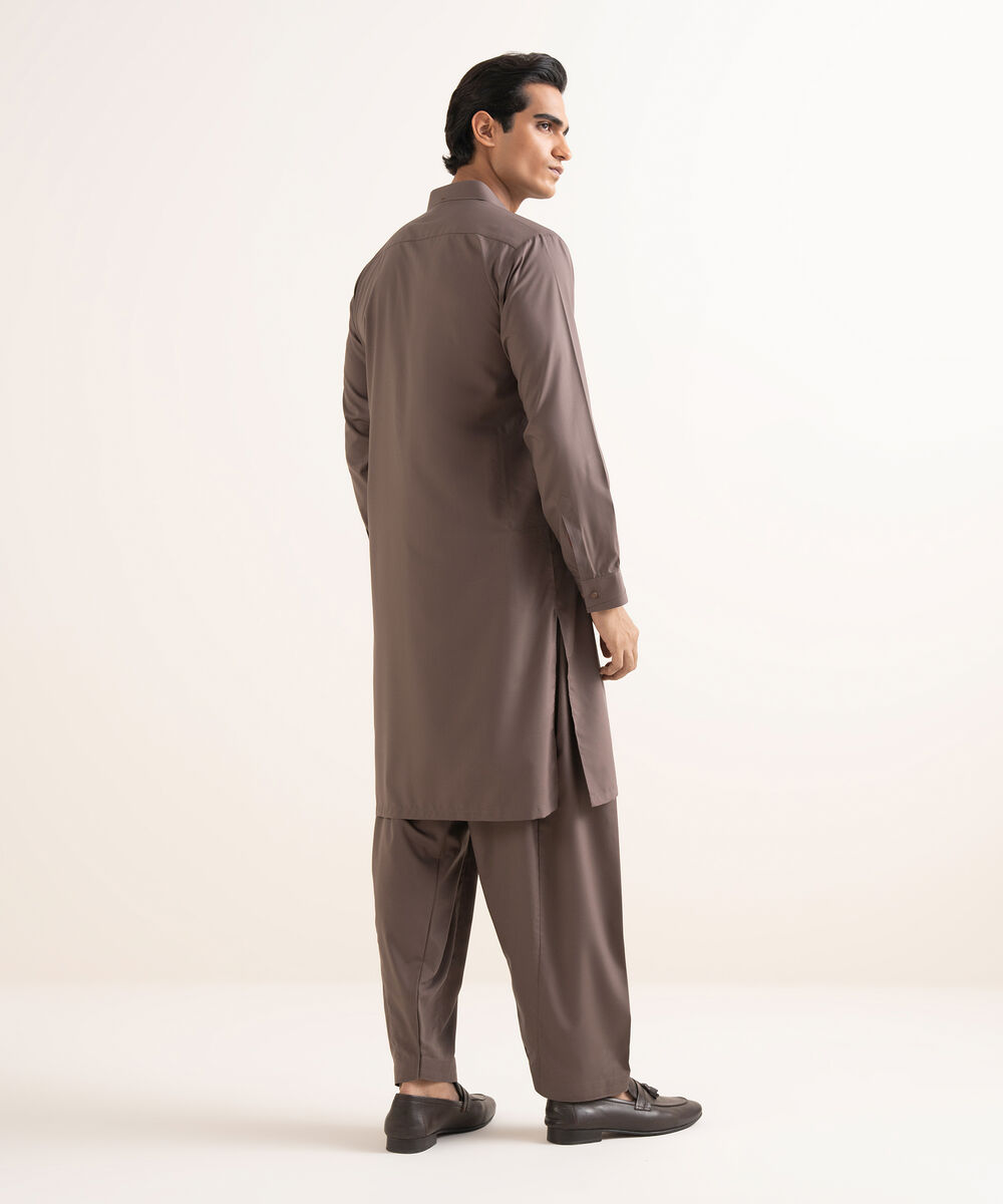 Men's Stitched Premium Wash & Wear Brown Suit