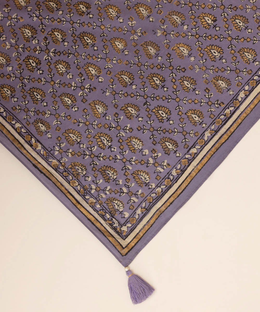 Fine Voile Purple Printed Dupatta