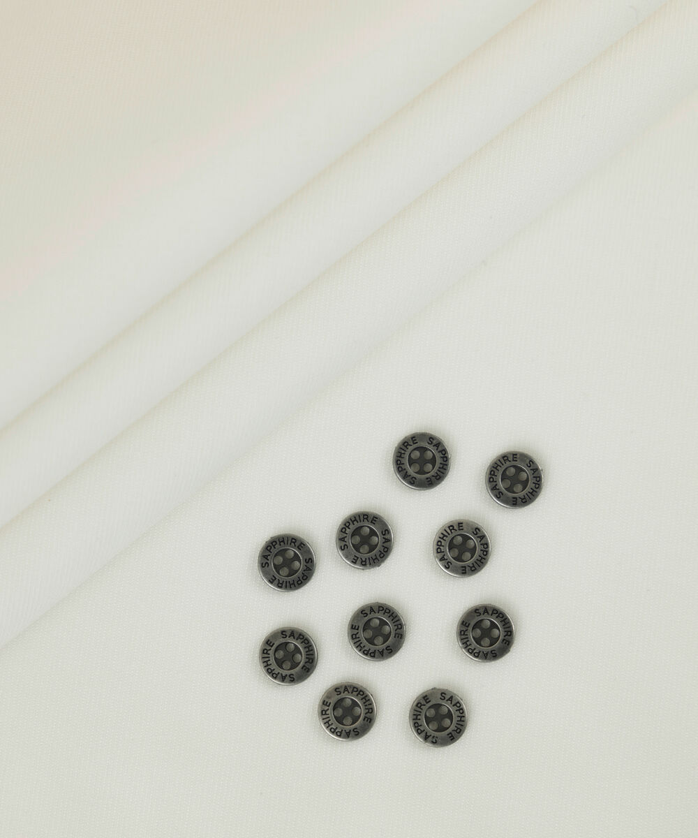 Men's Unstitched 2-Piece Premium Cotton Dobby Off White Suit