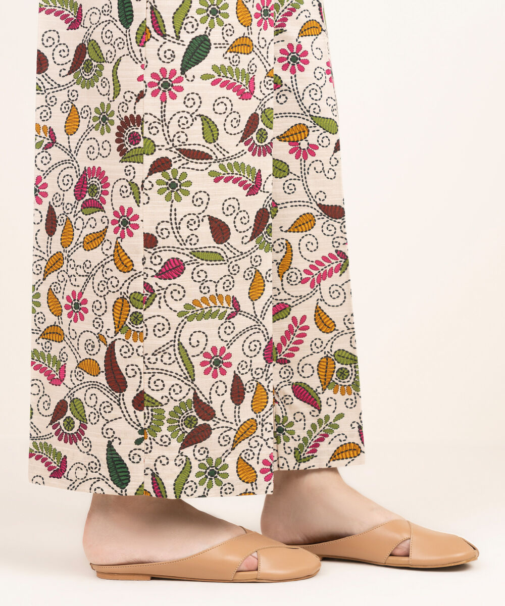 Women's RTW Cotton Printed Multi Flared Pants