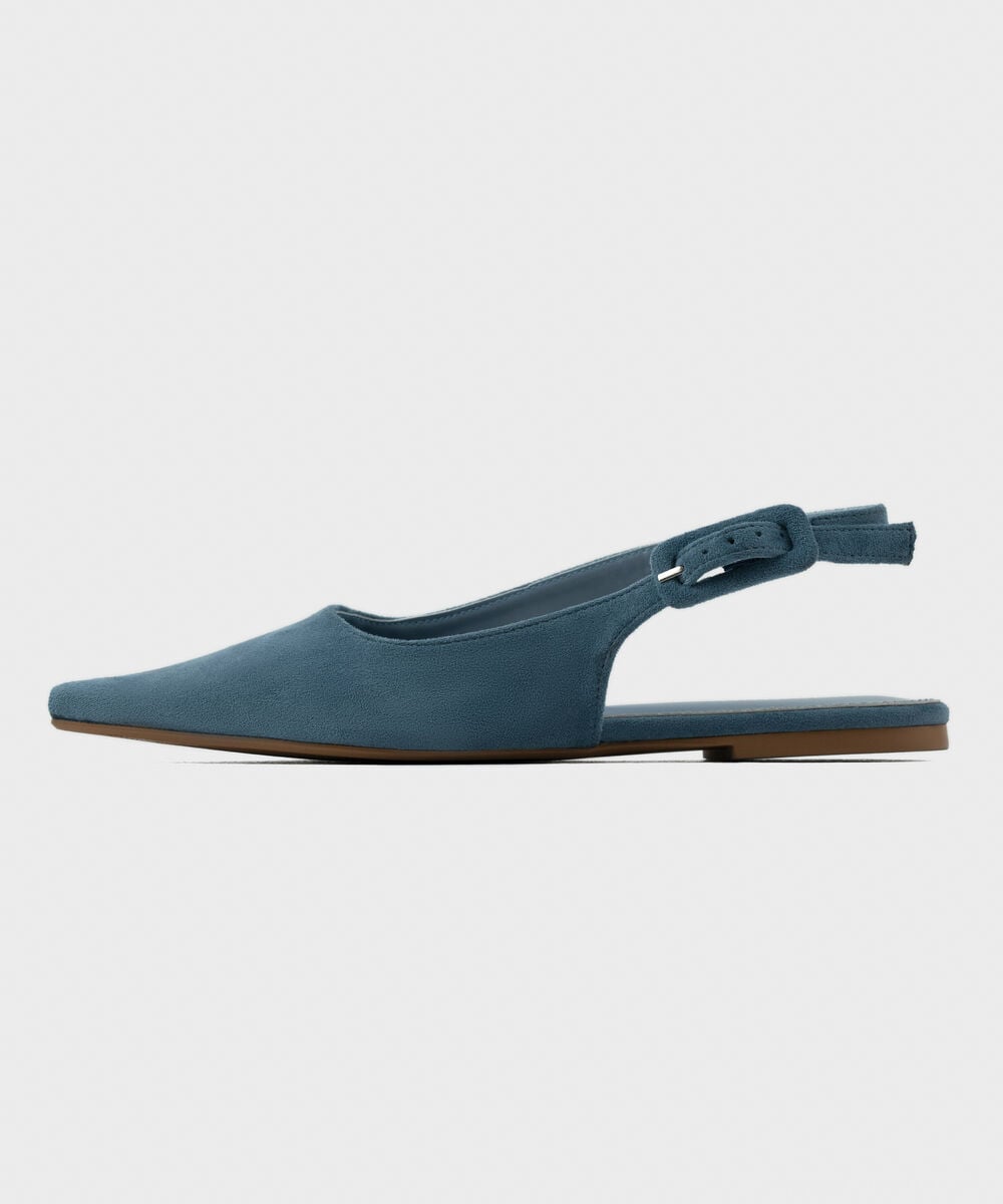 Blue Slingback Flats
