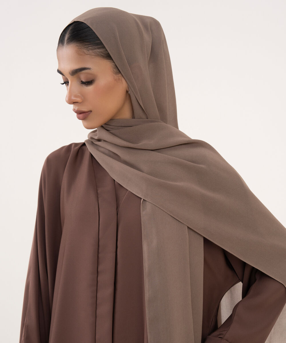 Women's Brown Polyester Hijab
