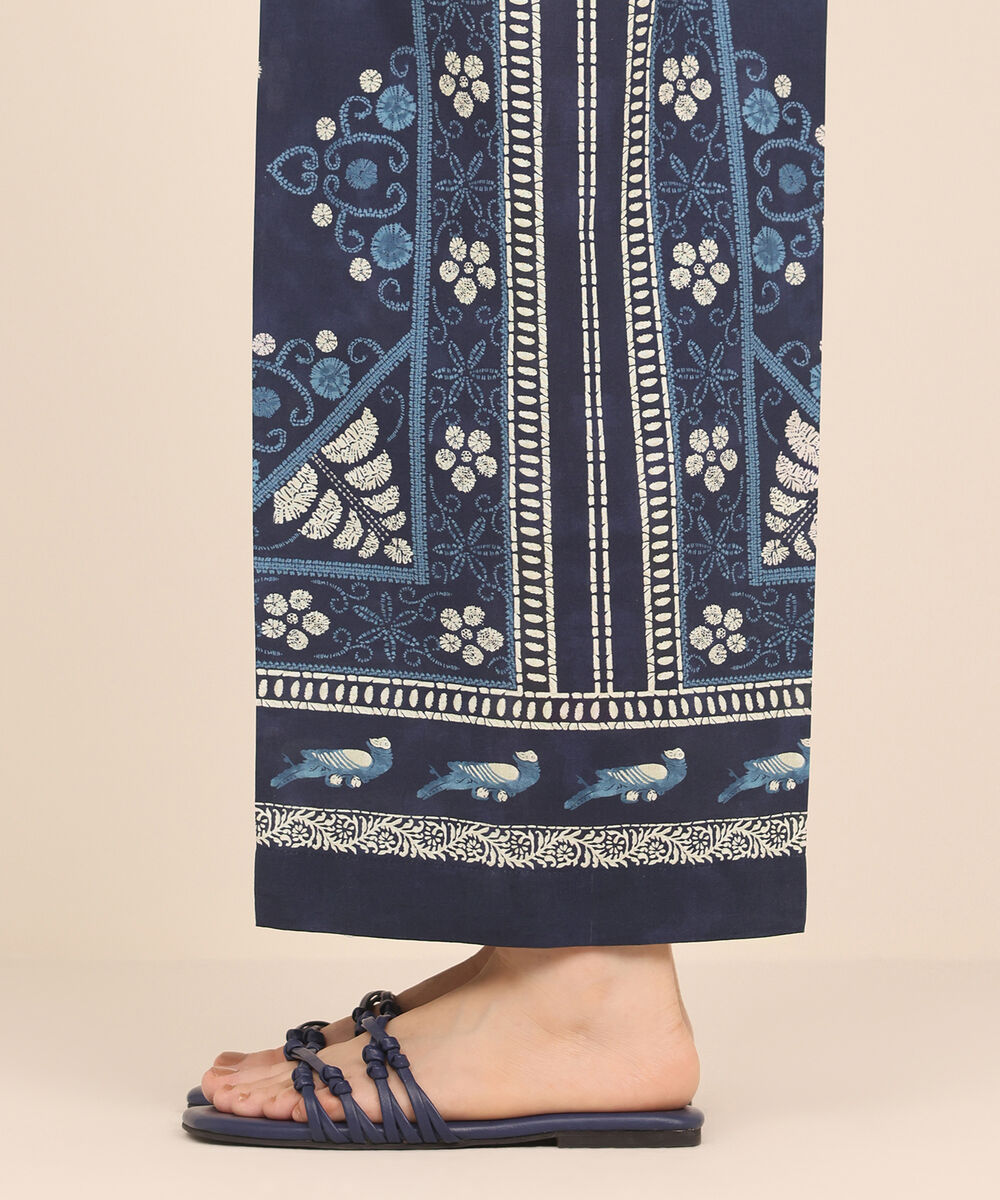 Women's RTW Cambric Blue Printed Culottes